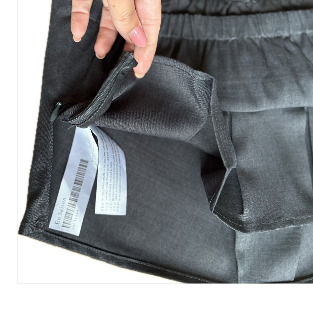 En Saison Pleated Cropped Tube Top Dark Grey XS - Picture 8 of 11
